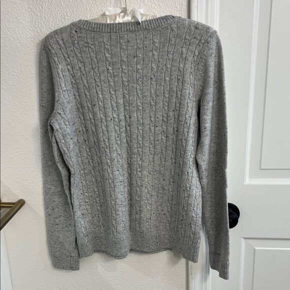 Talbots Gray Cable Knit Sweater with Button Detail - Size Small - Picture 3 of 5